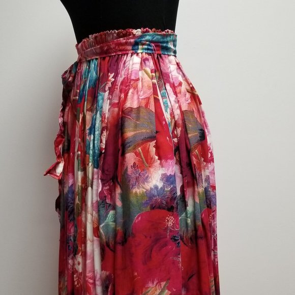 Handmade Floral Elastic Waist Skirt - Picture 2 of 3